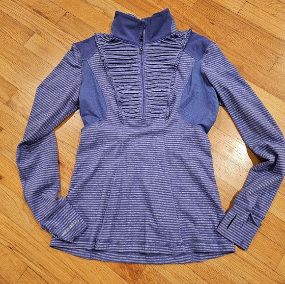 Lululemon Running Your Heart Out Striped Pullover Quarter Zip Jacket - Picture 2 of 8